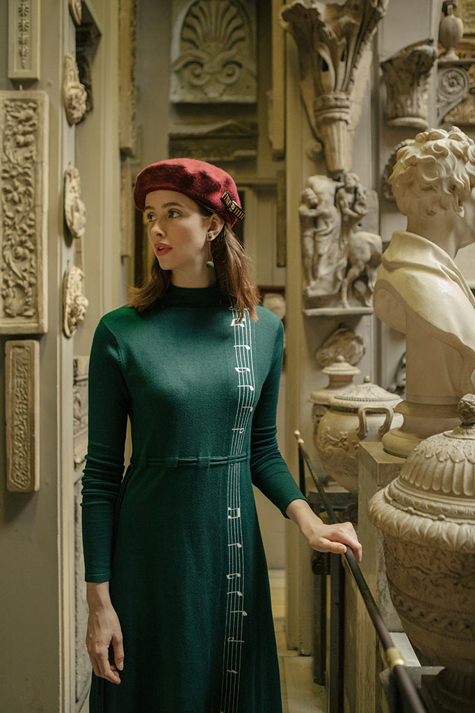 Elysian Melody Midi Dress (Green)