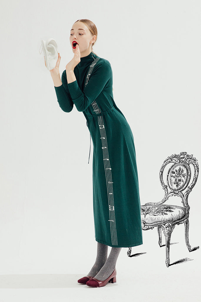 Elysian Melody Midi Dress (Green)