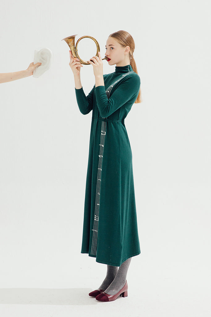 Elysian Melody Midi Dress (Green)
