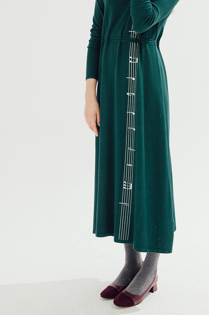 Elysian Melody Midi Dress (Green)