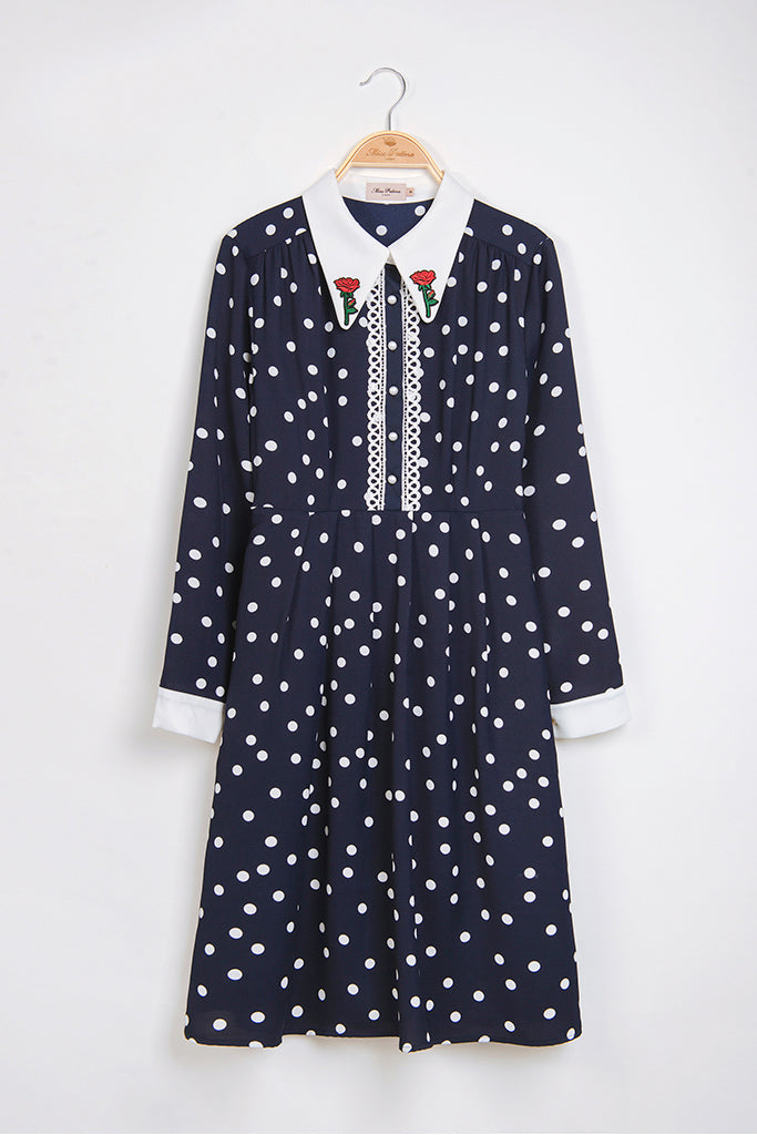 English Rose Dress (Navy)