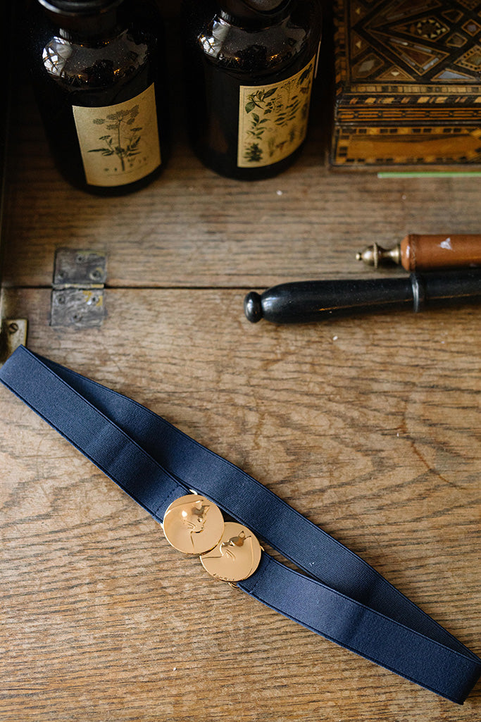 Feline Mintage Belt (Navy)