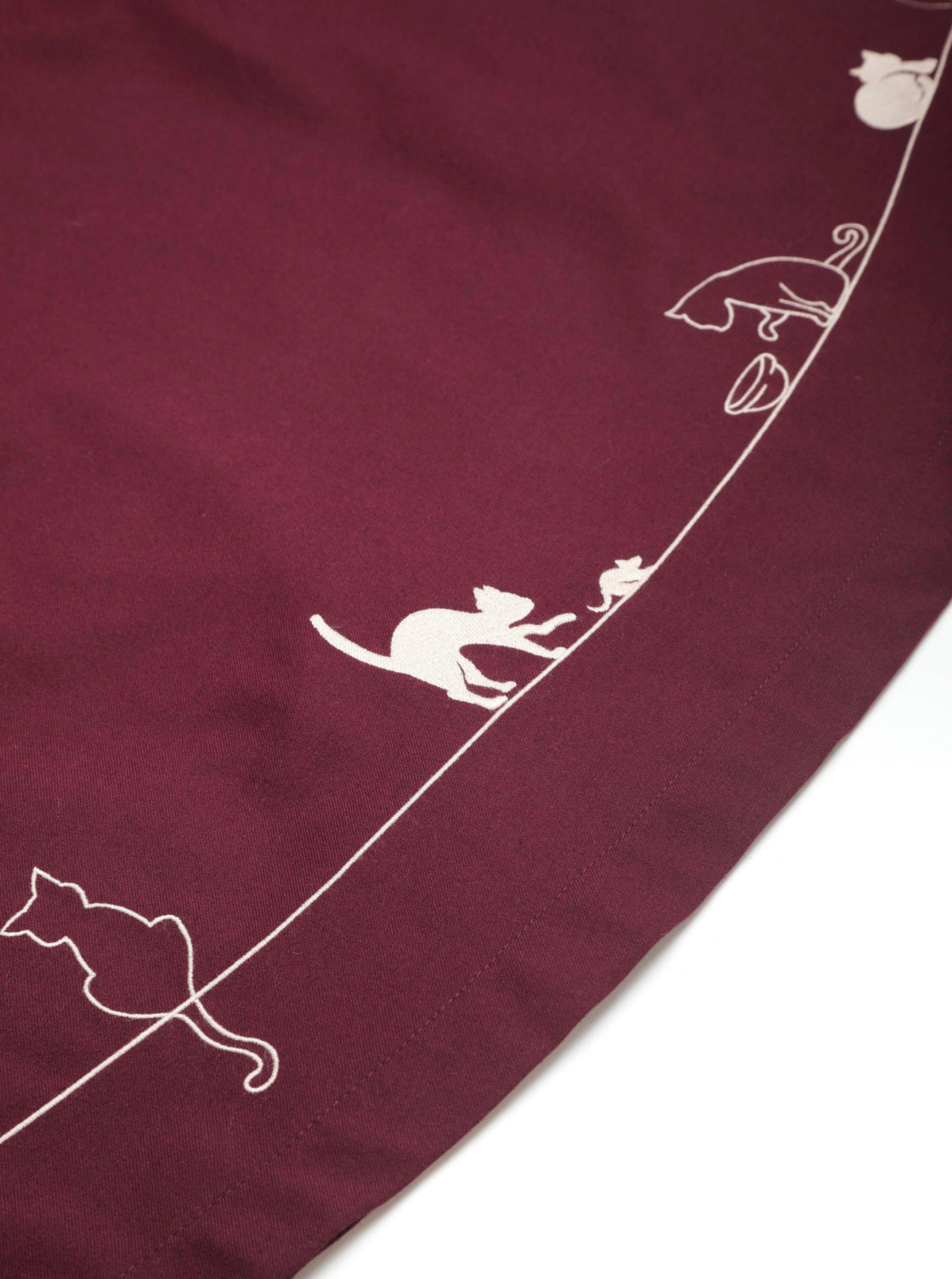 Feline Fling Skirt (Burgundy)
