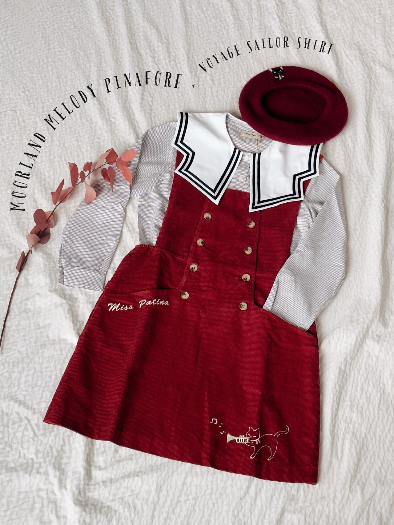 Moorland Melody Pinafore (Crimson)