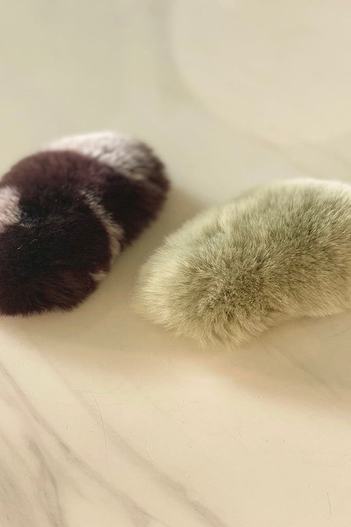 Fluffy Hair Clip (Matcha)