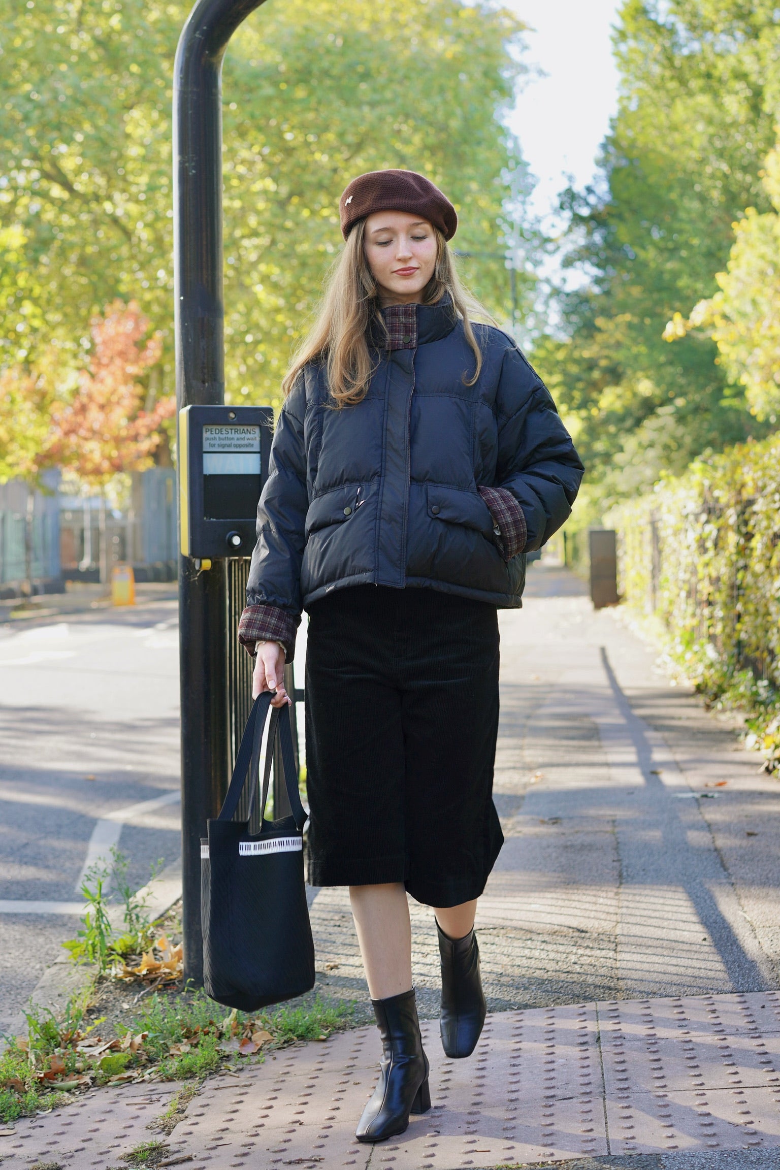 Fraser Natural Down Puffer Jacket (Tartan Black)