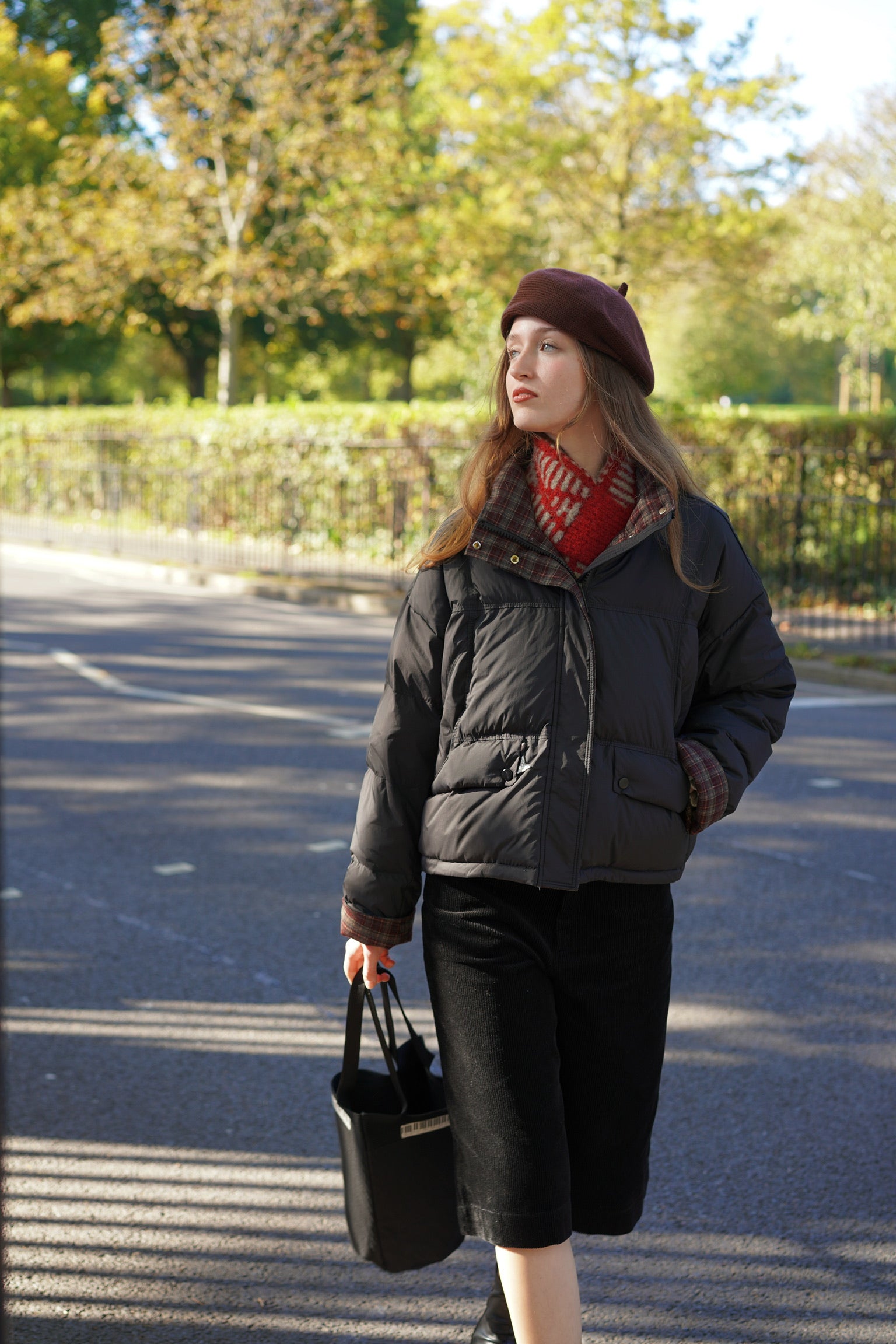 Fraser Natural Down Puffer Jacket (Tartan Black)