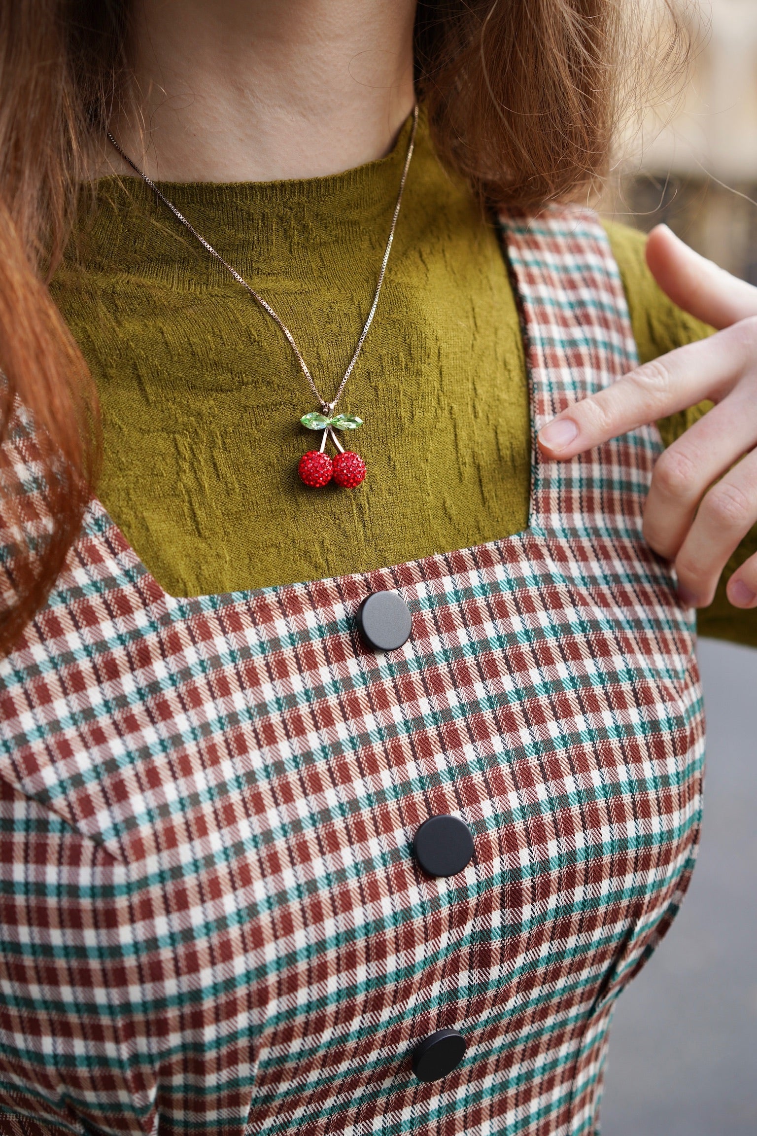 Sparkling Cherry Necklace