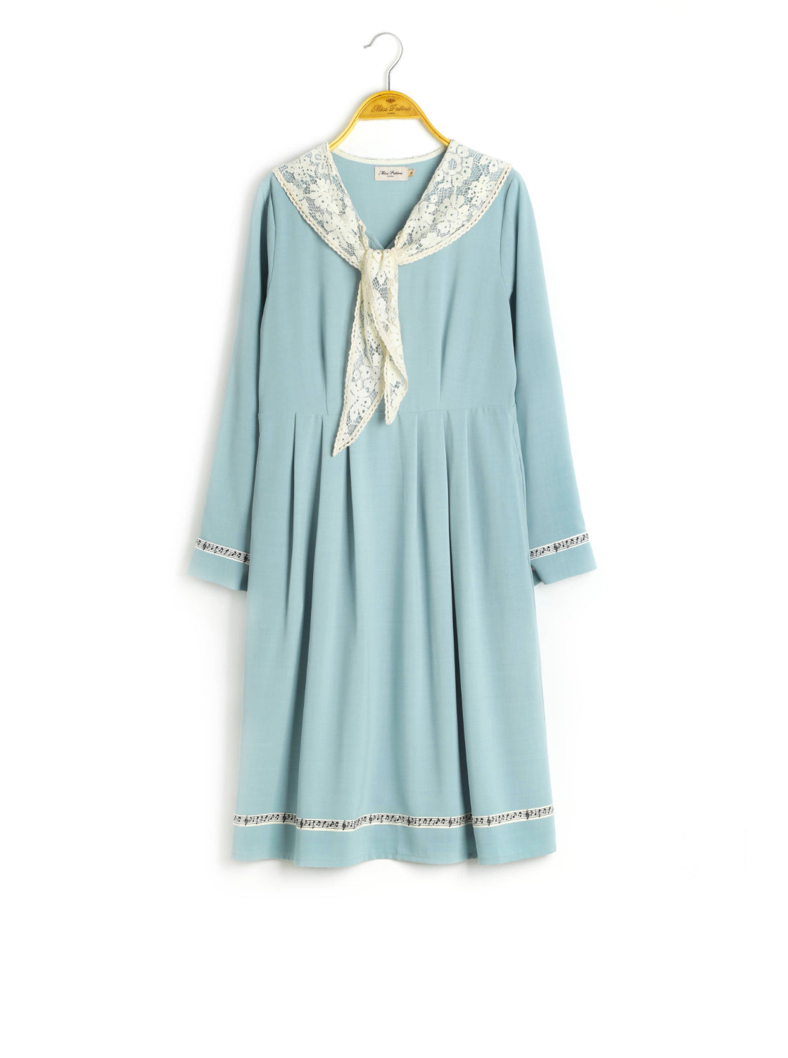 Harmony Lace Tie Dress (Dusty Blue)