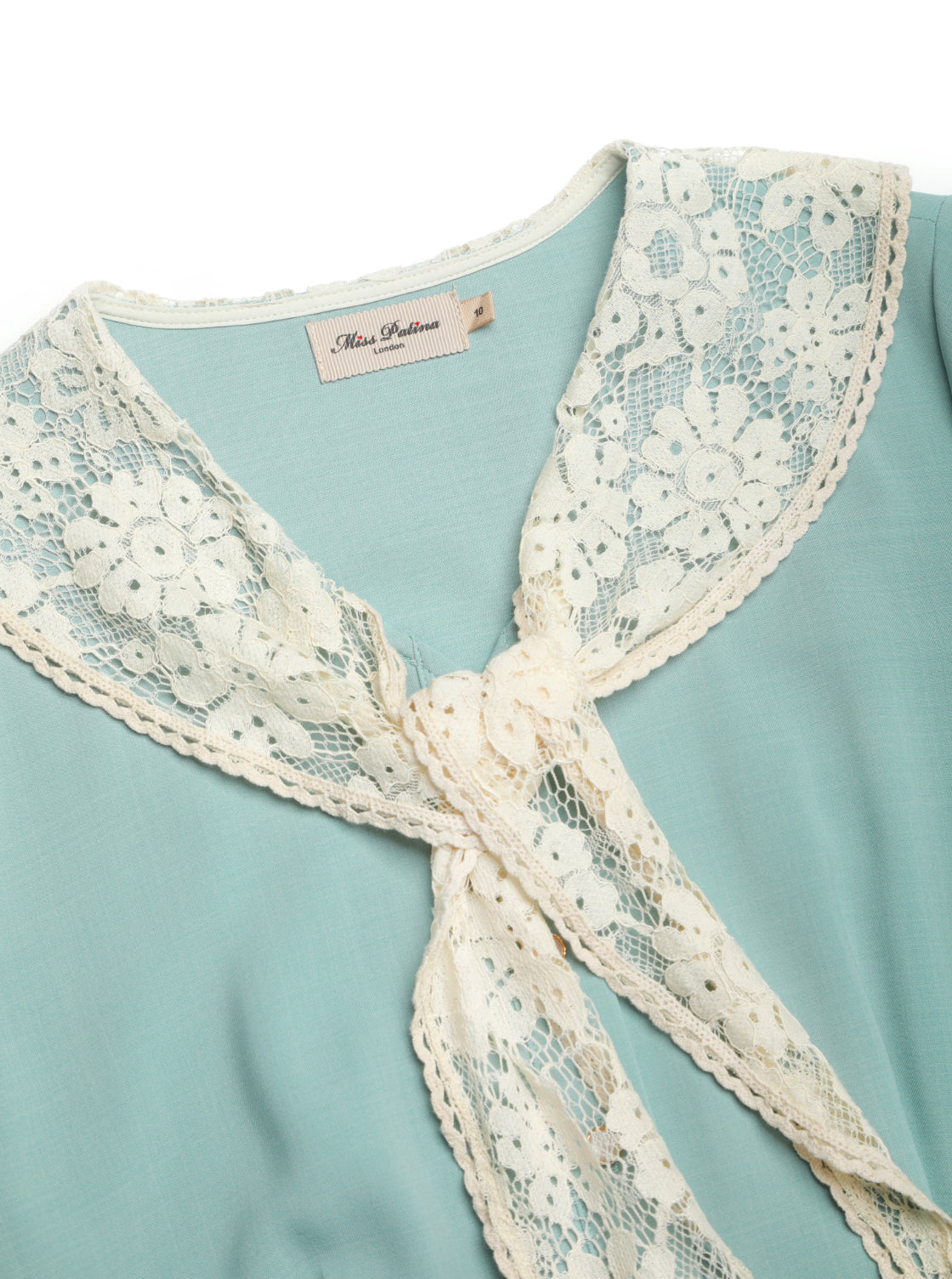 Harmony Lace Tie Dress (Dusty Blue)