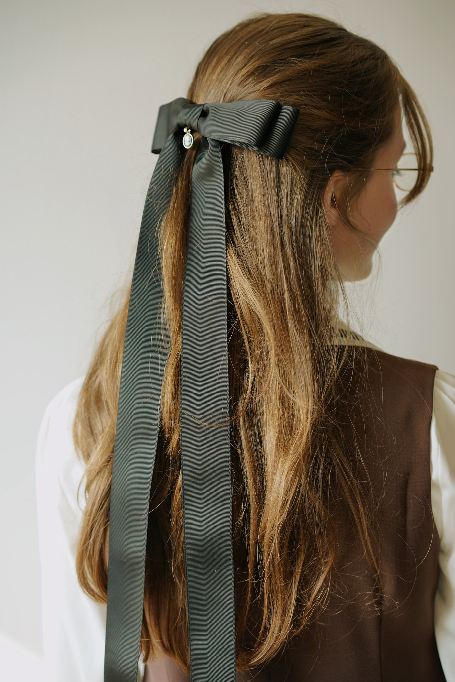 Handmade Cameo Romance Bow Clip