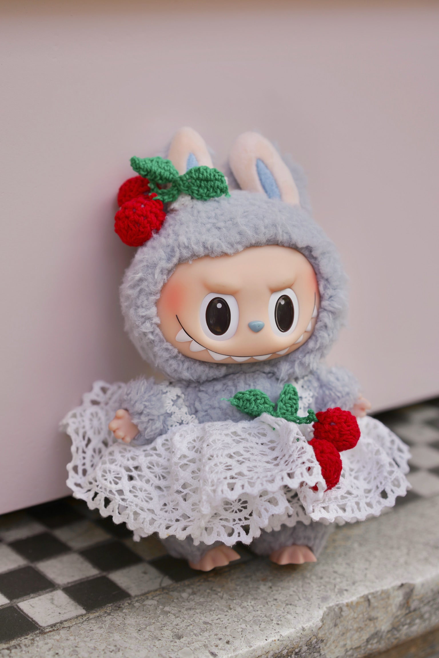 Handmade Cherry Tutu Dress with Ear Band
