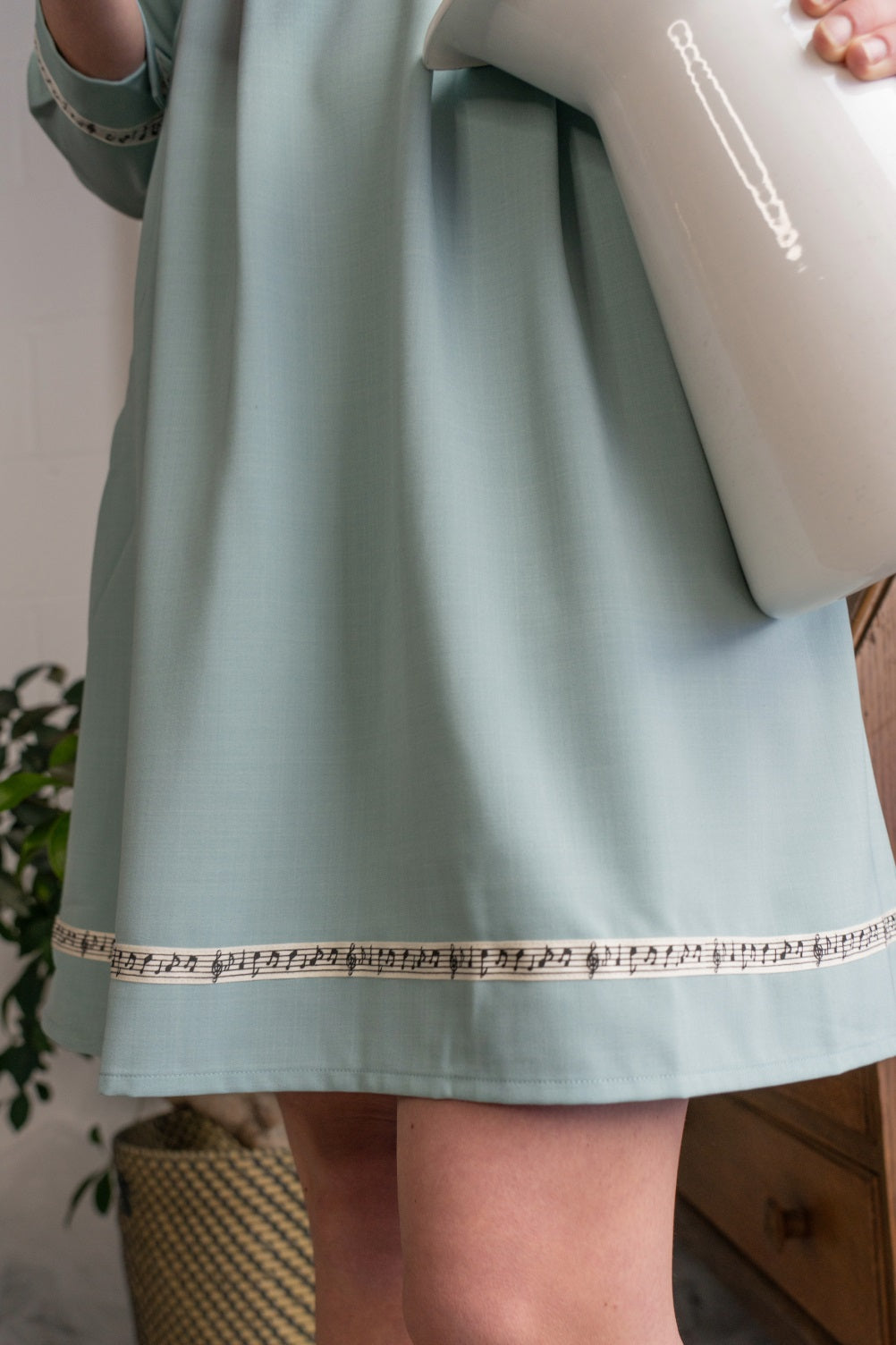 Harmony Lace Tie Dress (Dusty Blue)