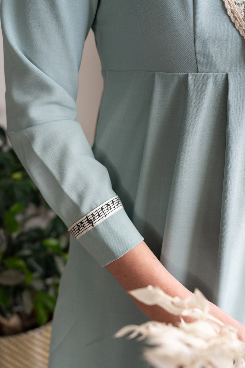 Harmony Lace Tie Dress (Dusty Blue)