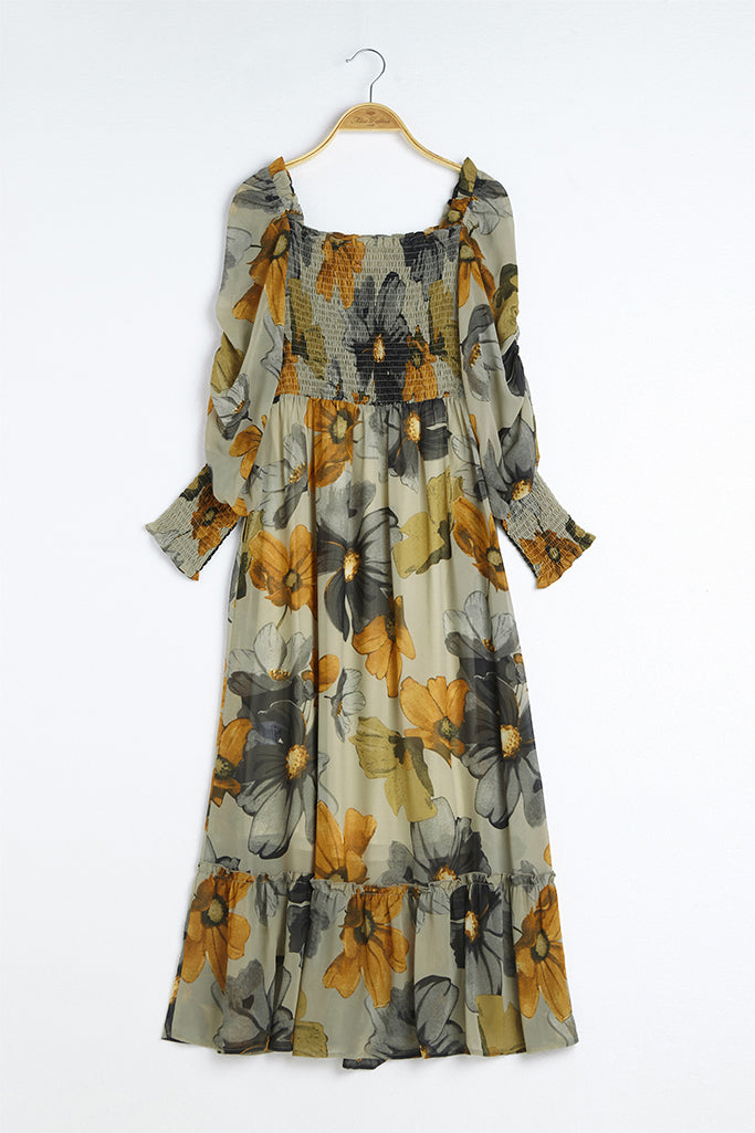 Harper Shirred Midi Dress