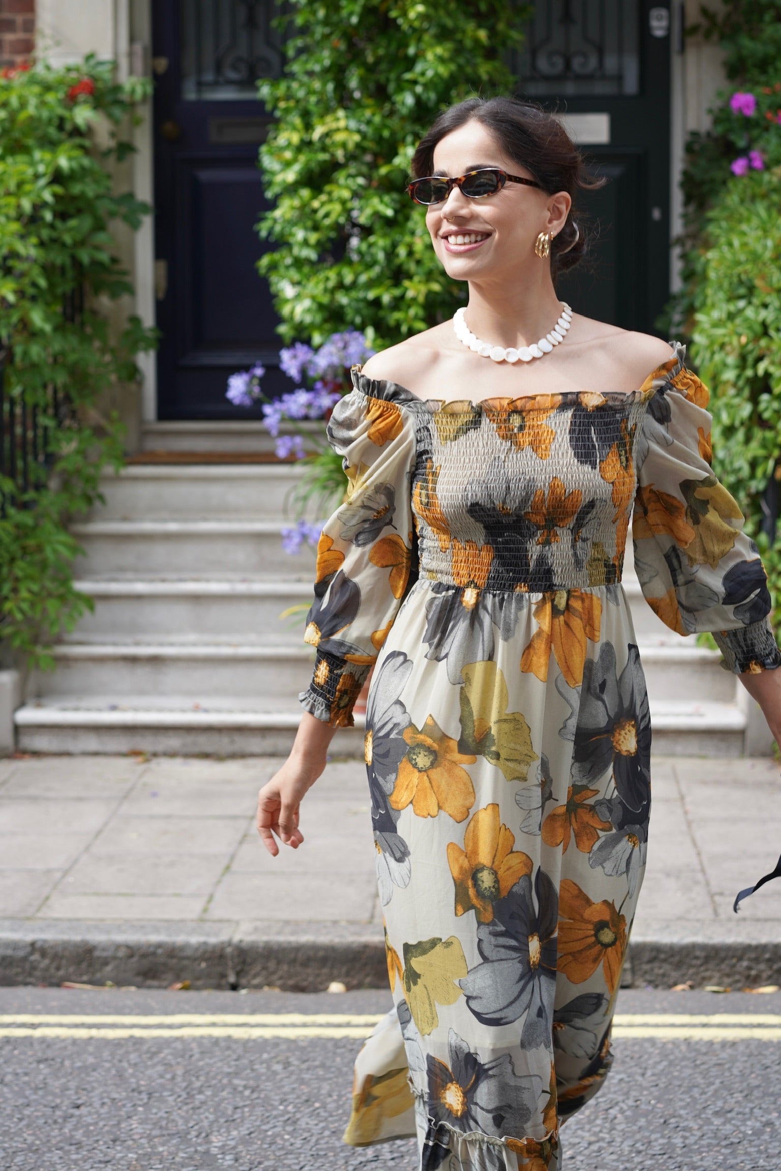Harper Shirred Midi Dress