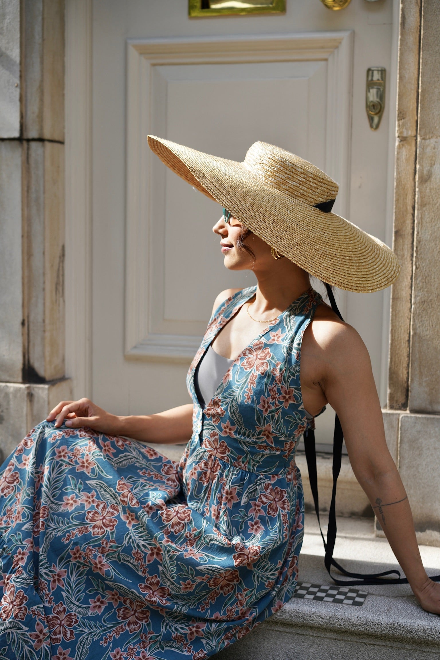 Hibiscus Holiday Halter Neck Dress