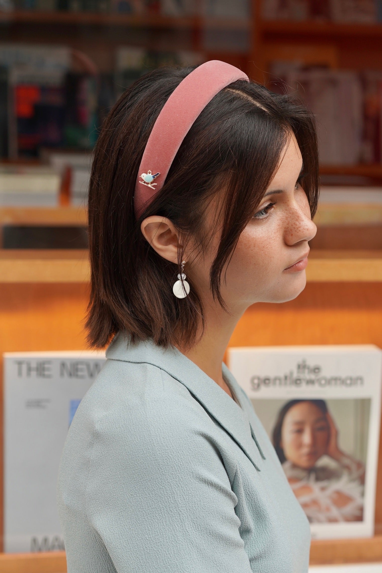 Lucky bird velvet headband