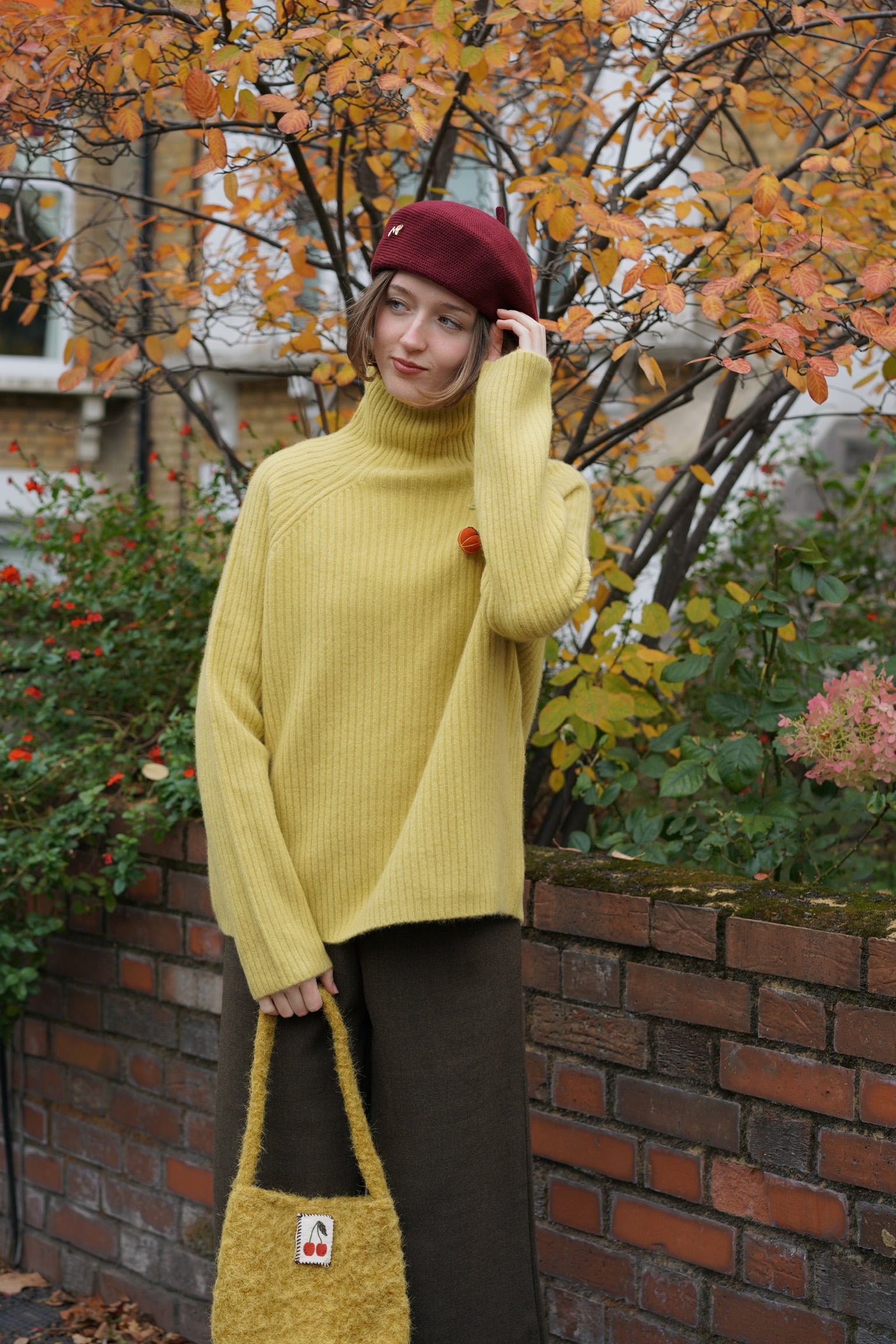 Cherry Stitch Fluffy Bag