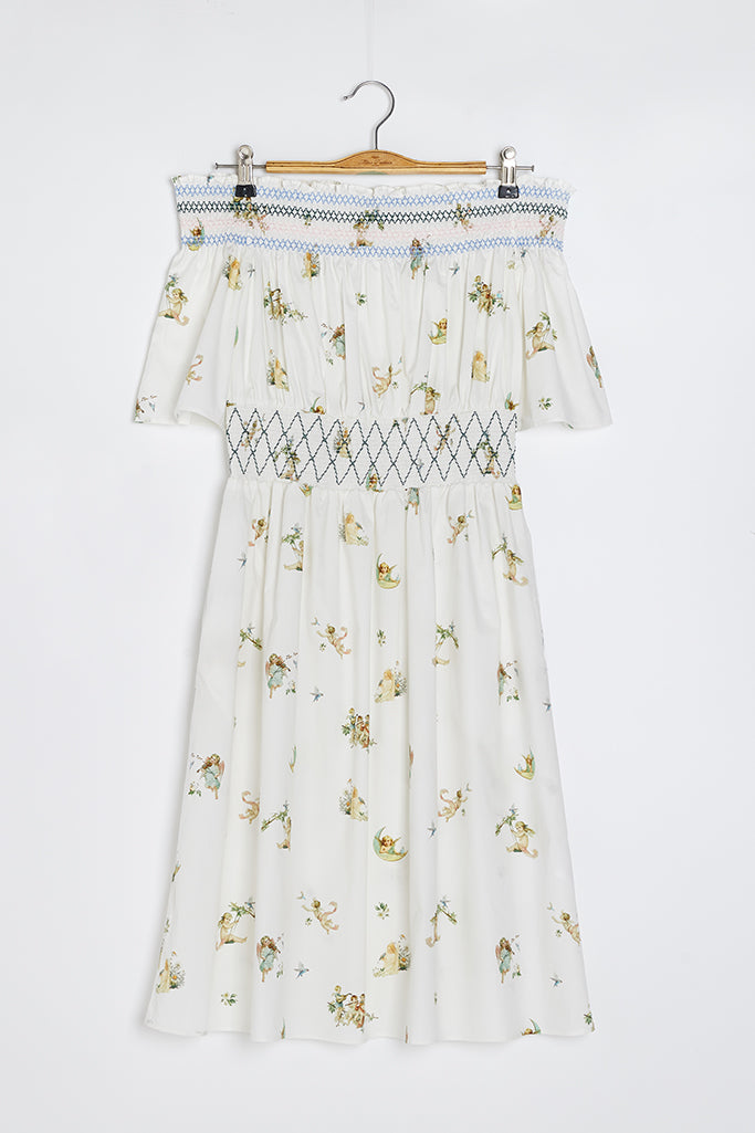 Lucky Angel Shirred Dress