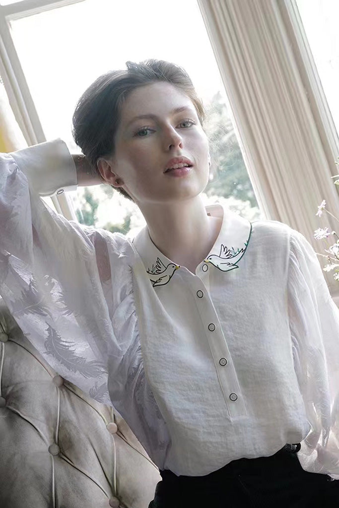 Lucky Bird Top (White)
