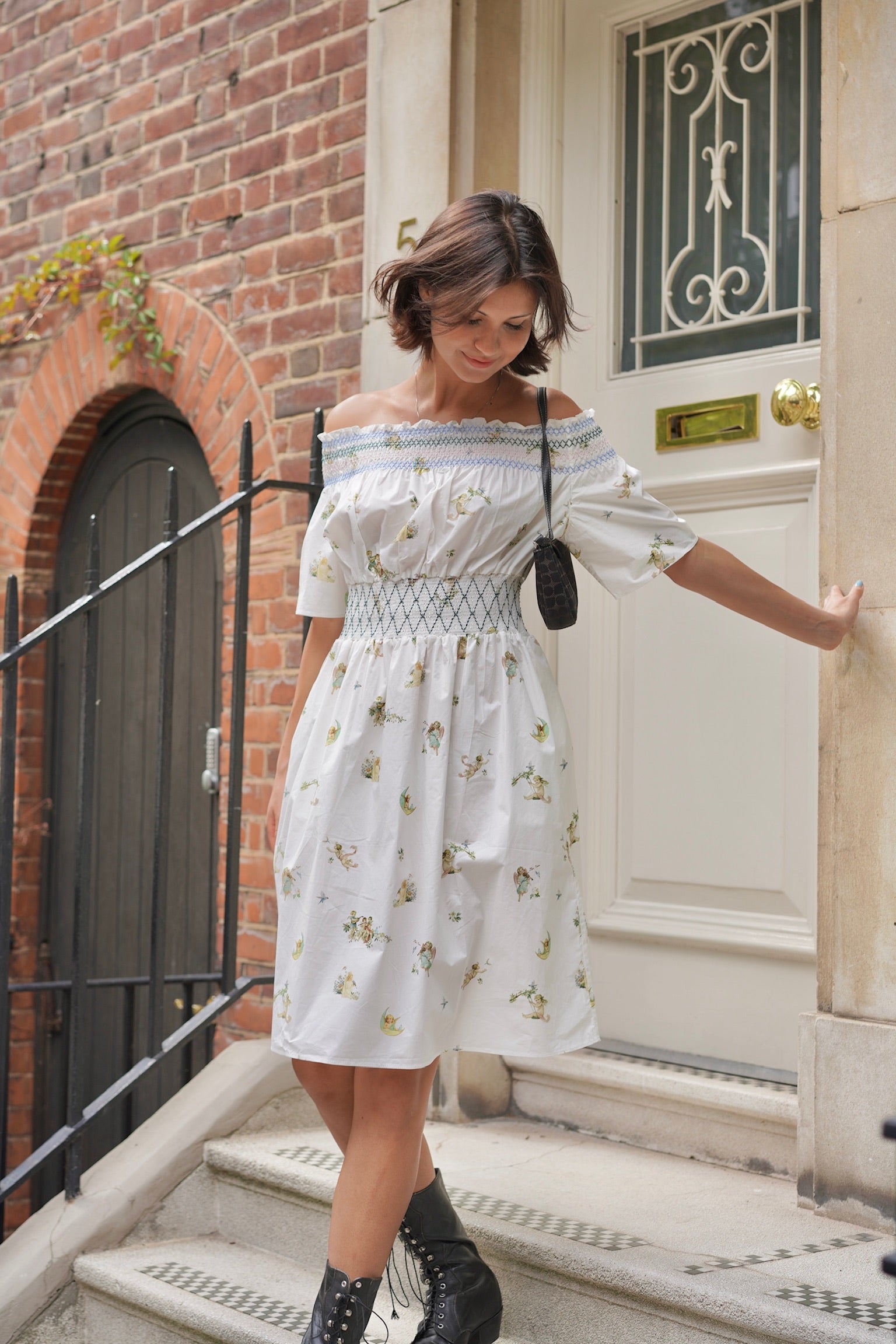 Lucky Angel Shirred Dress