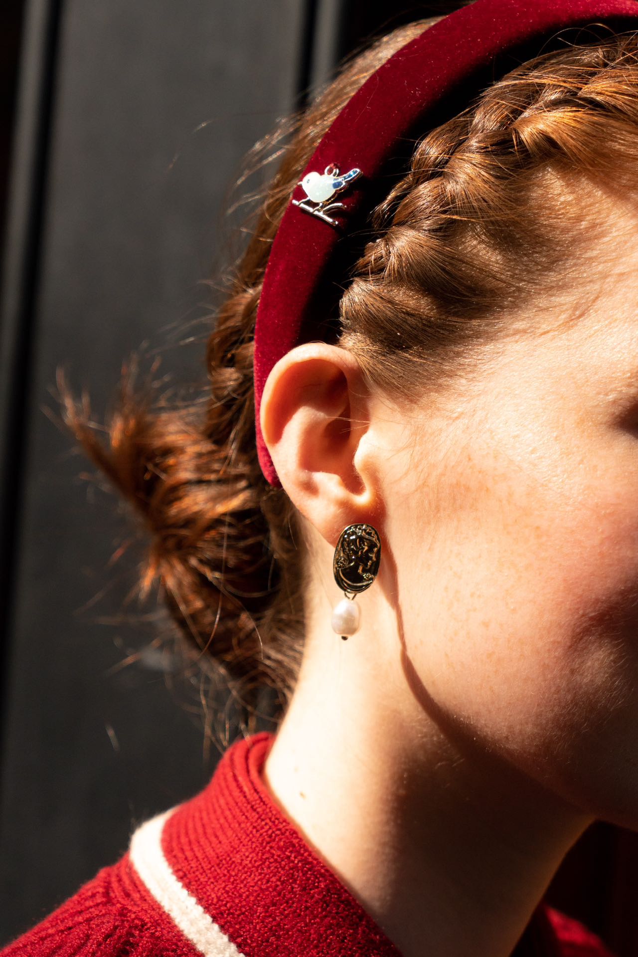 Lucky bird velvet headband