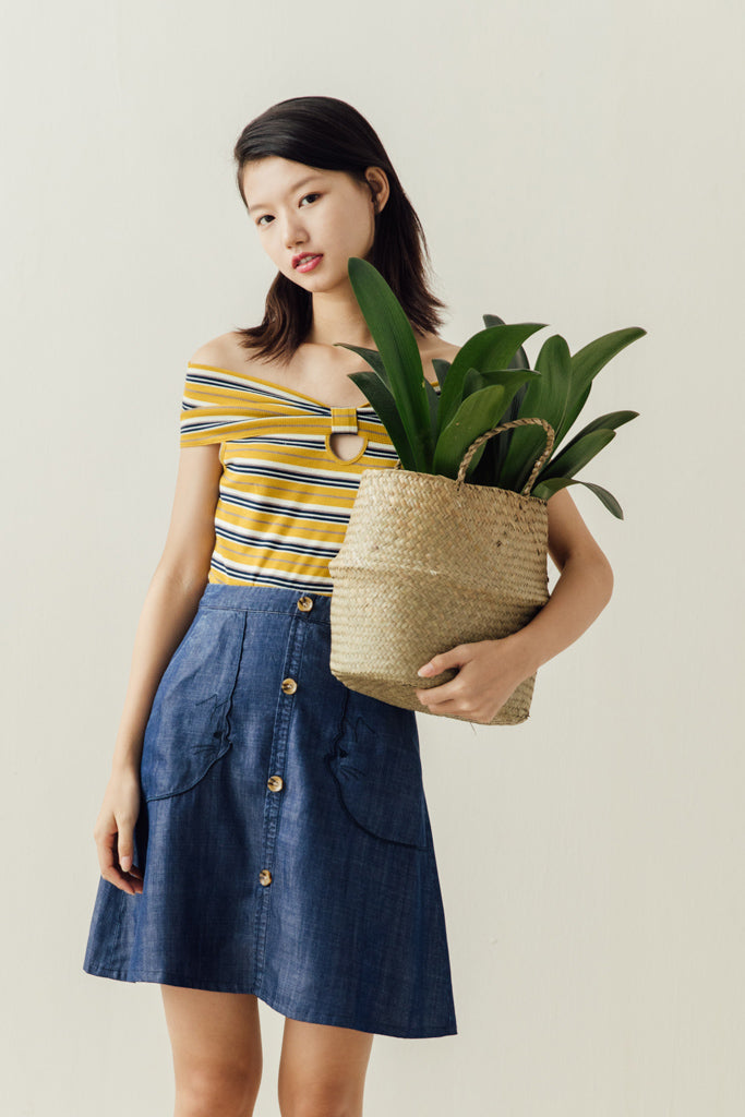 Badot Top (Canary Stripe)