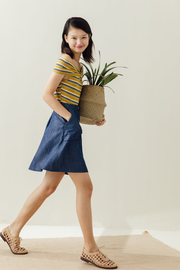 Badot Top (Canary Stripe)