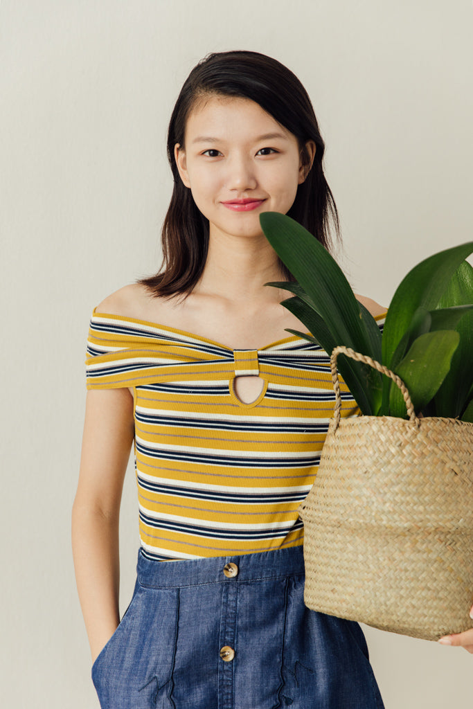 Badot Top (Canary Stripe)