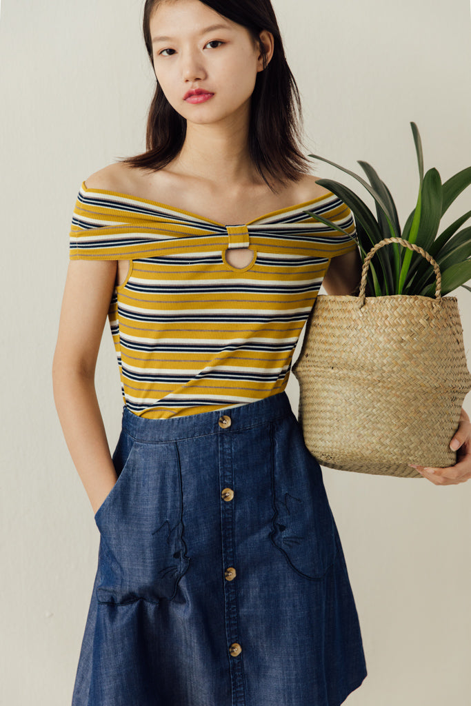 Badot Top (Canary Stripe)