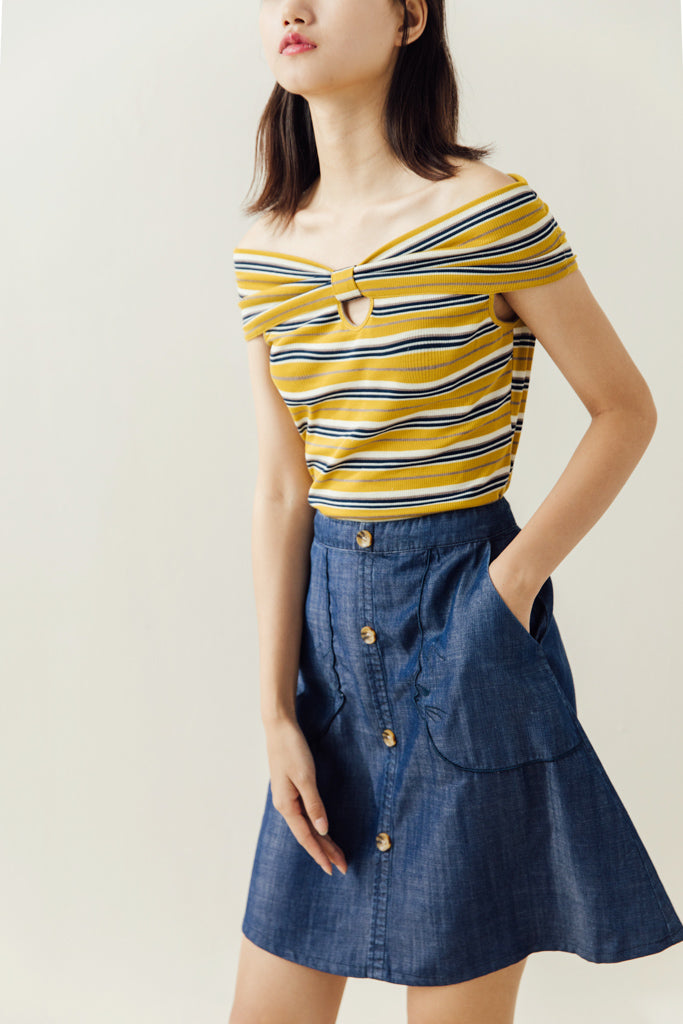 Badot Top (Canary Stripe)