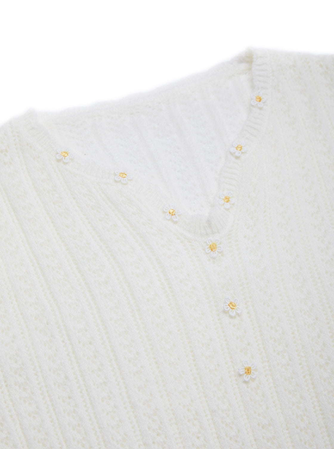 Maisie Daisy Chain Crochet Top (White)