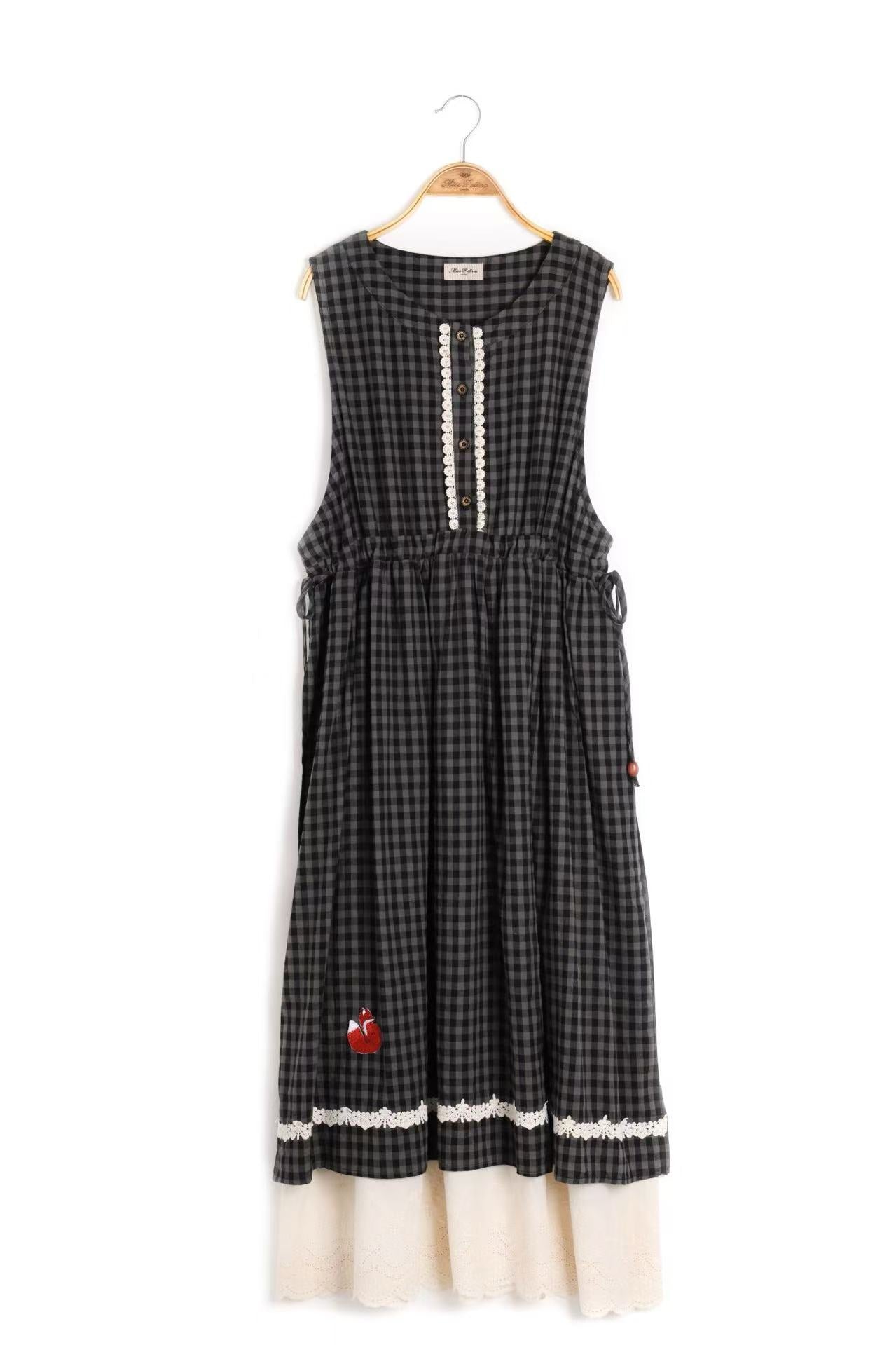 May Alcott Cotton Pinafore Dress (Blue)