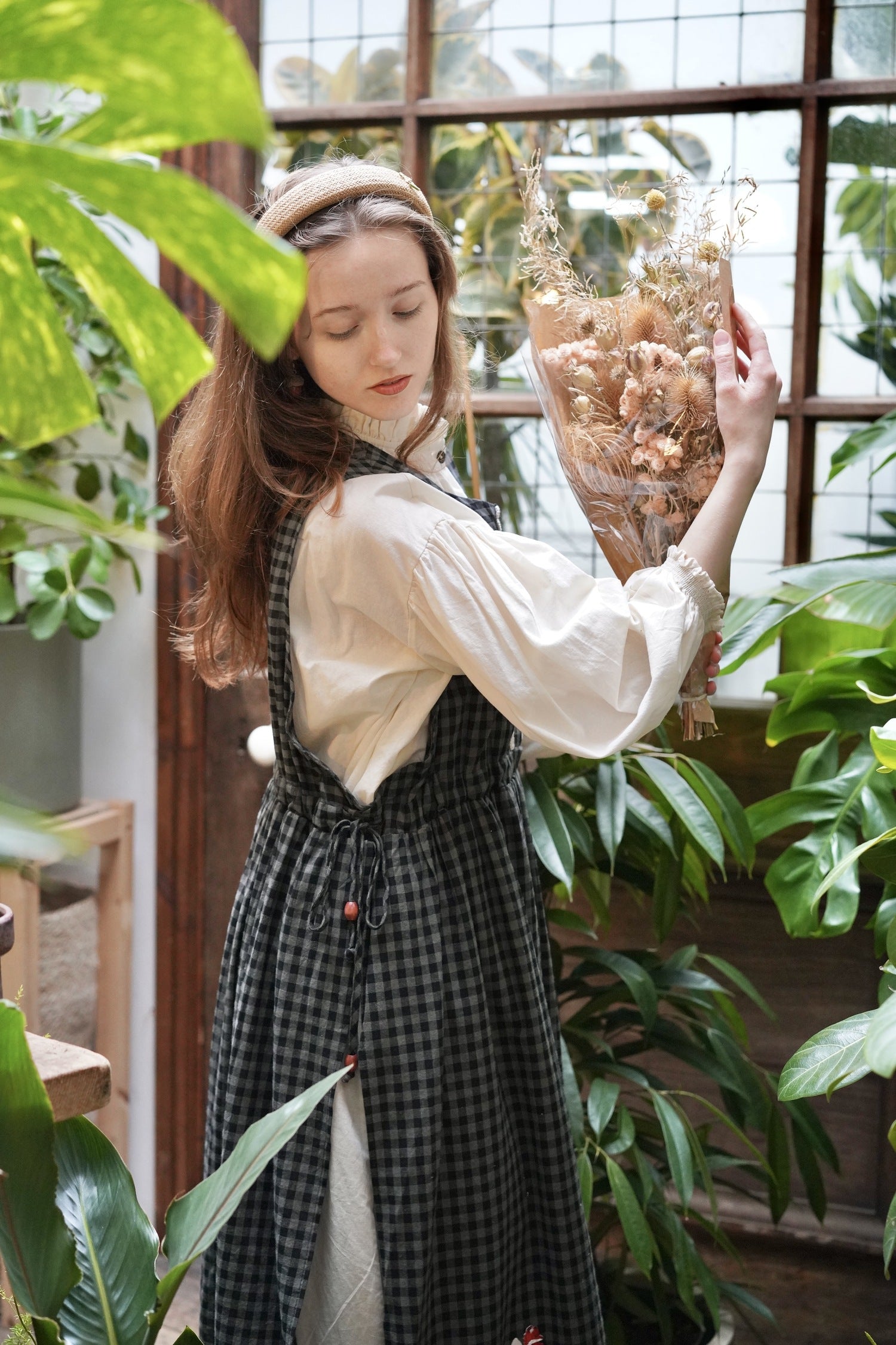 May Alcott Cotton Pinafore Dress (Blue)