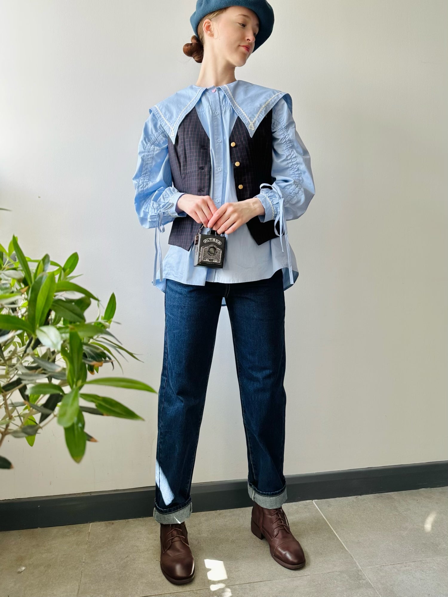 Agatha Navy Waistcoat (Petite)