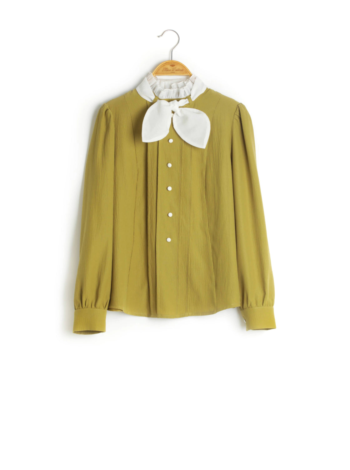 Olive Retro Bow Shirt