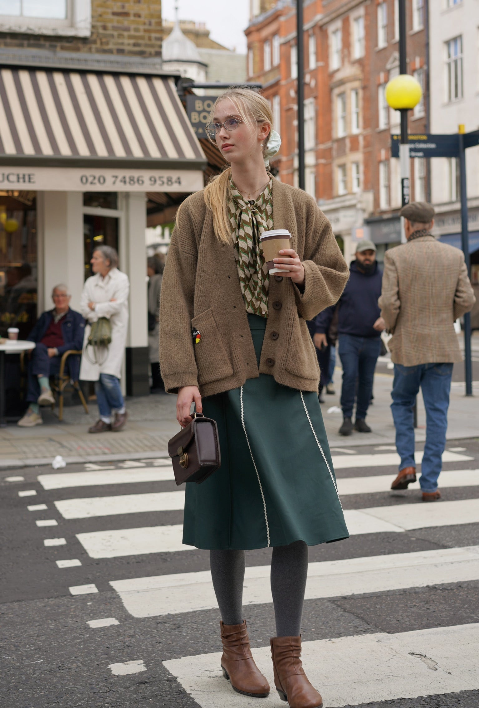 Oversized Kitty Love Cardigan (Earthy Taupe)