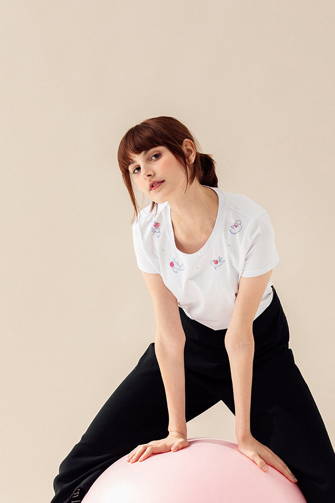 Peach Kitty Tee