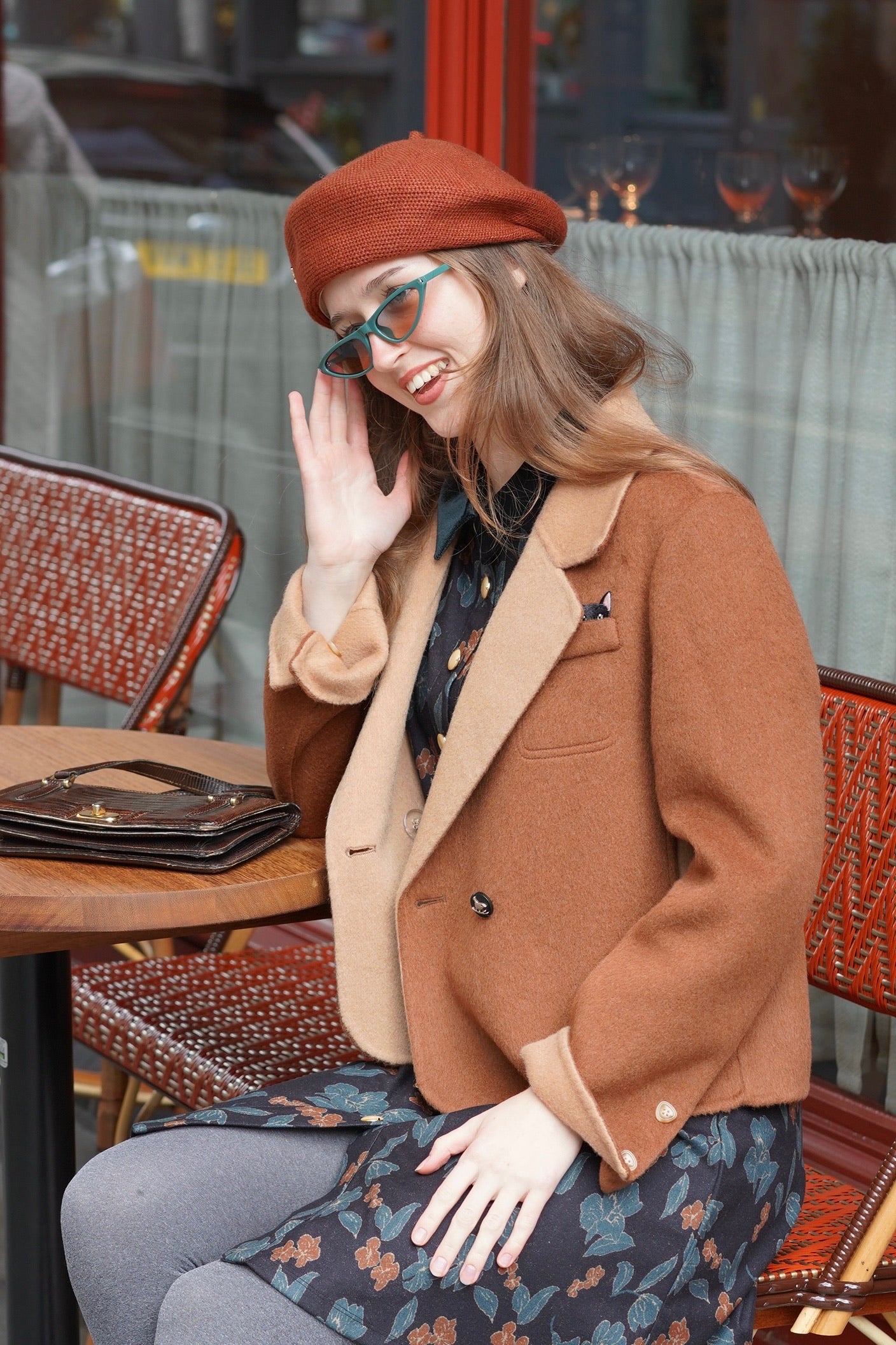 Peekaboo Cat Wool Blazer (Cambridge Brown)