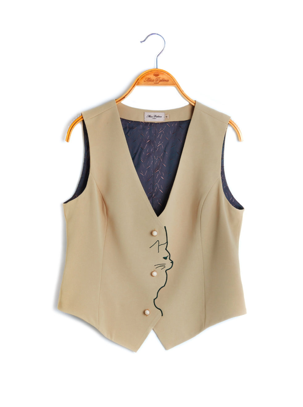 Peeky Kitten Waistcoat (Camel)