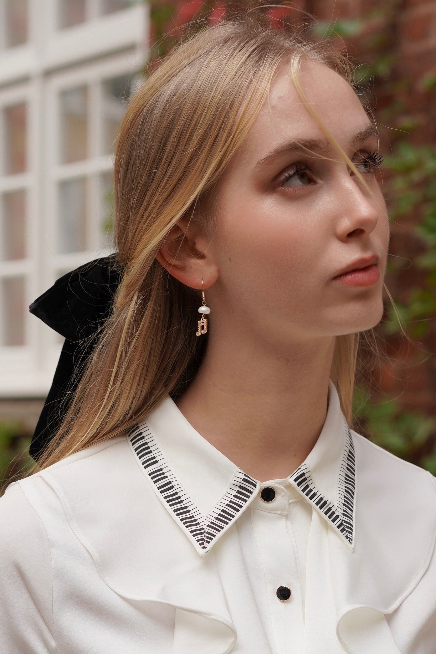 Piano Collar Ruffled Blouse – New Edition