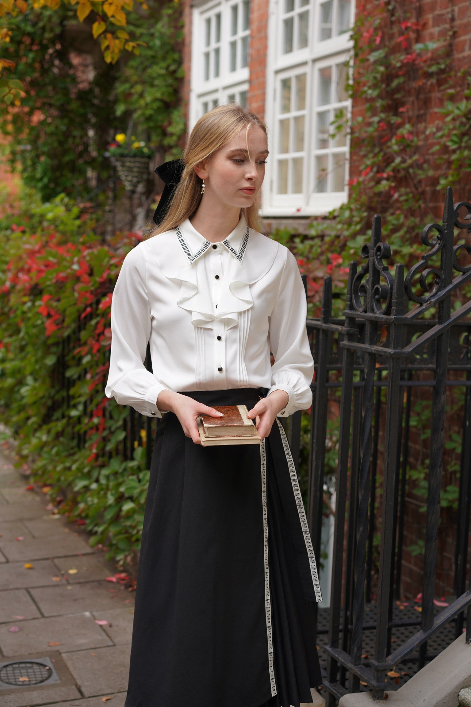 Piano Collar Ruffled Blouse – New Edition