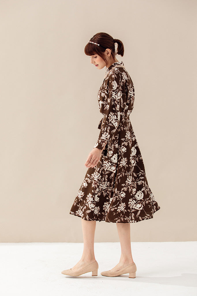 Pomegranate Tea Party Shirt Dress