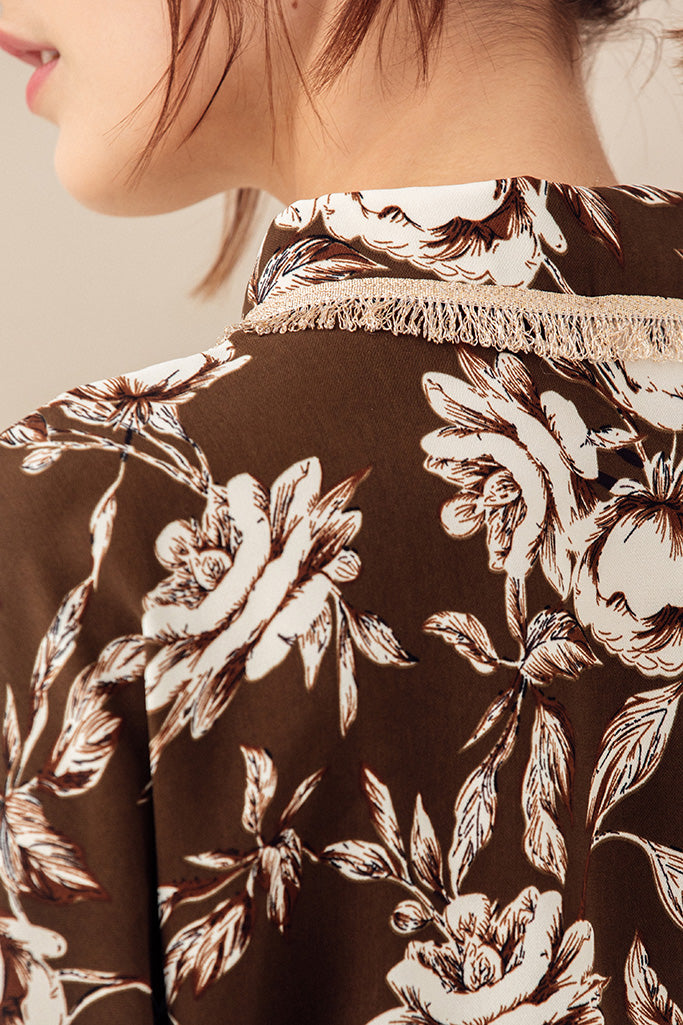 Pomegranate Tea Party Shirt Dress