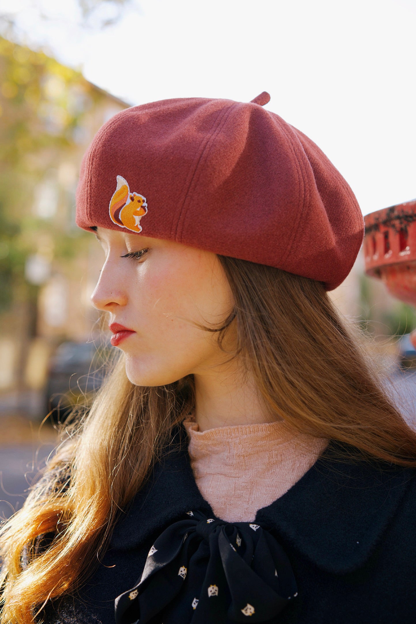 Raspberry Squirrel Beret – Miss Patina Raspberry Squirrel Beret – Miss Patina
