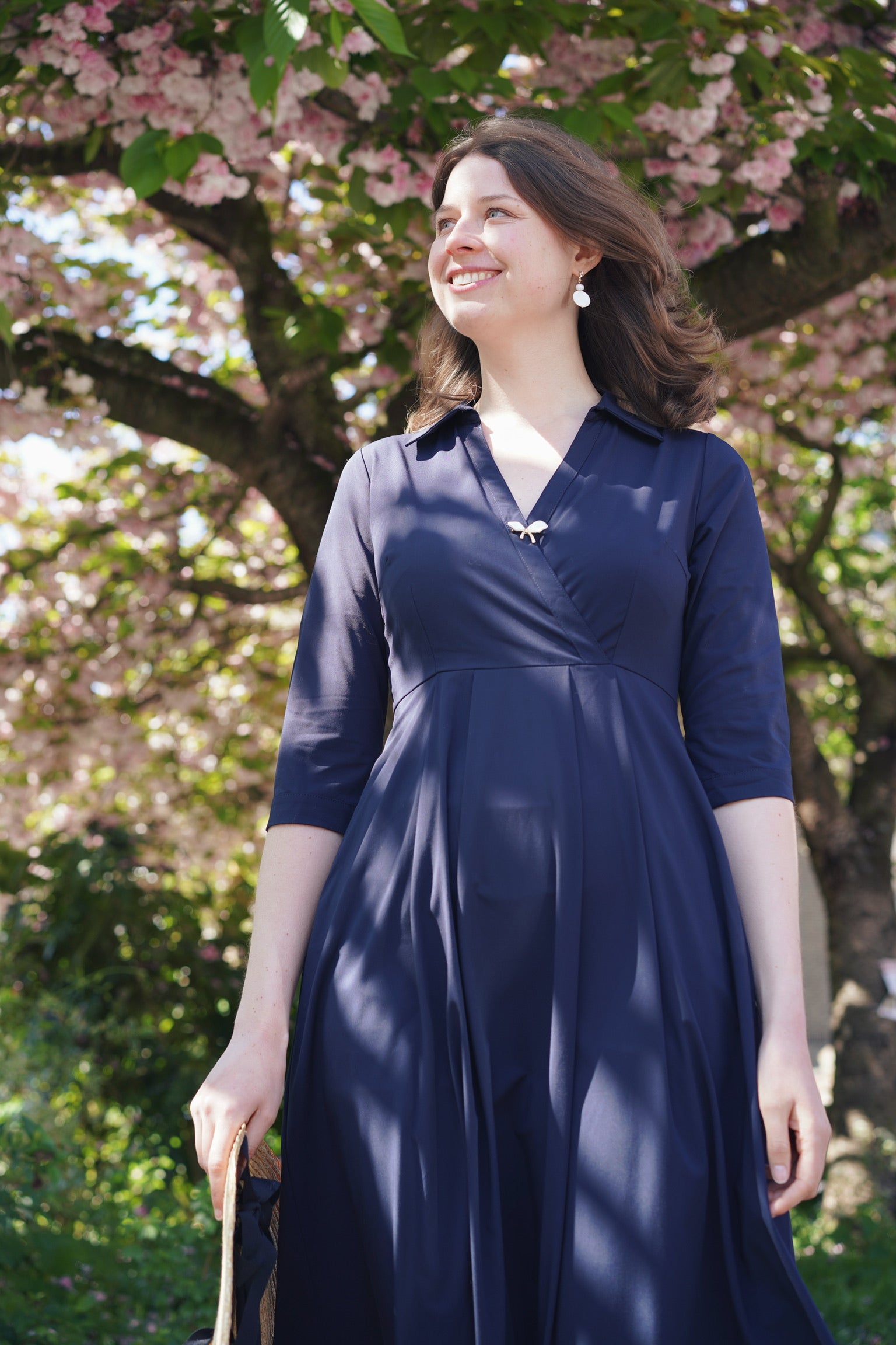 Retro Kelly Midi Dress  (Navy)