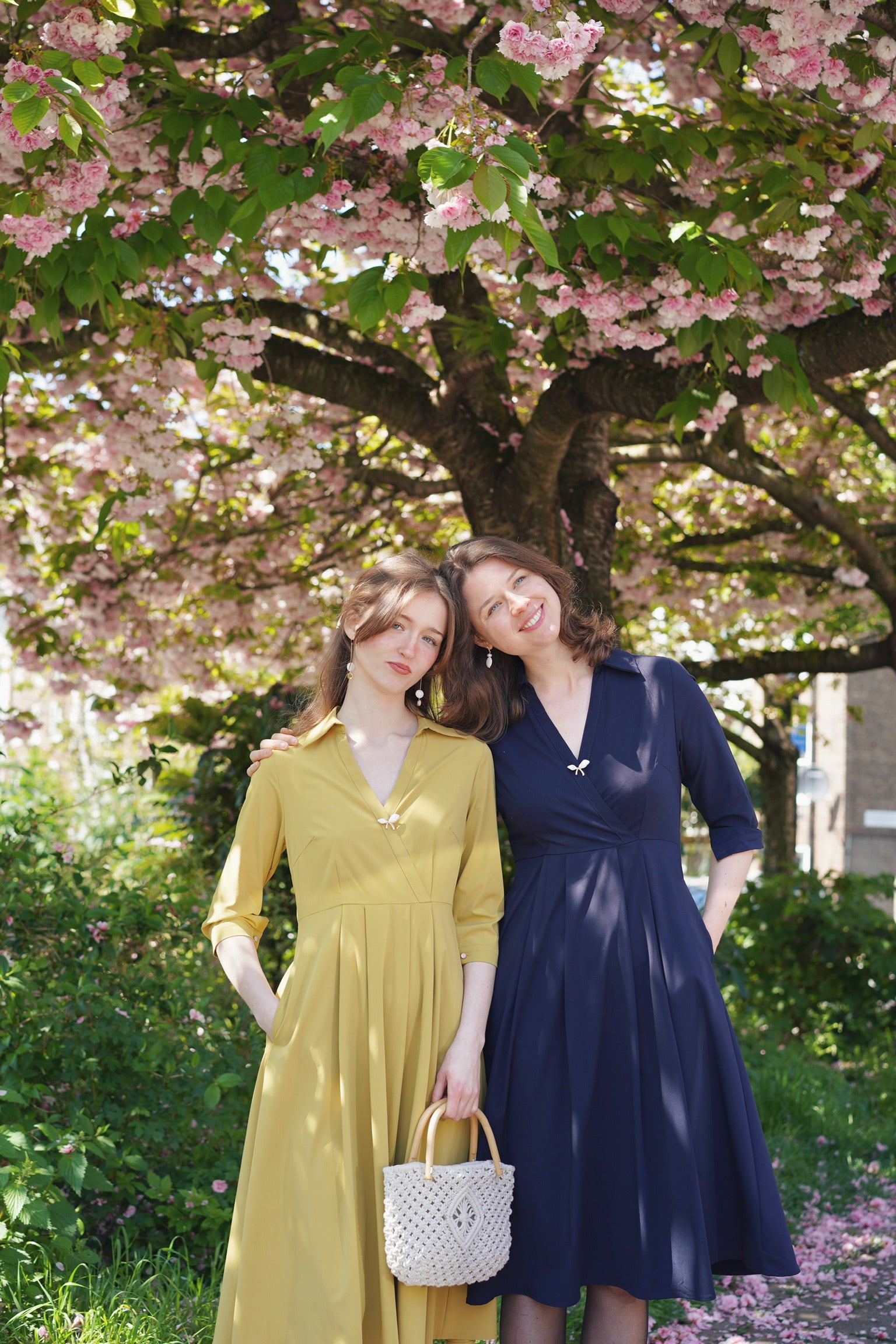 Retro Kelly Midi Dress  (Navy)