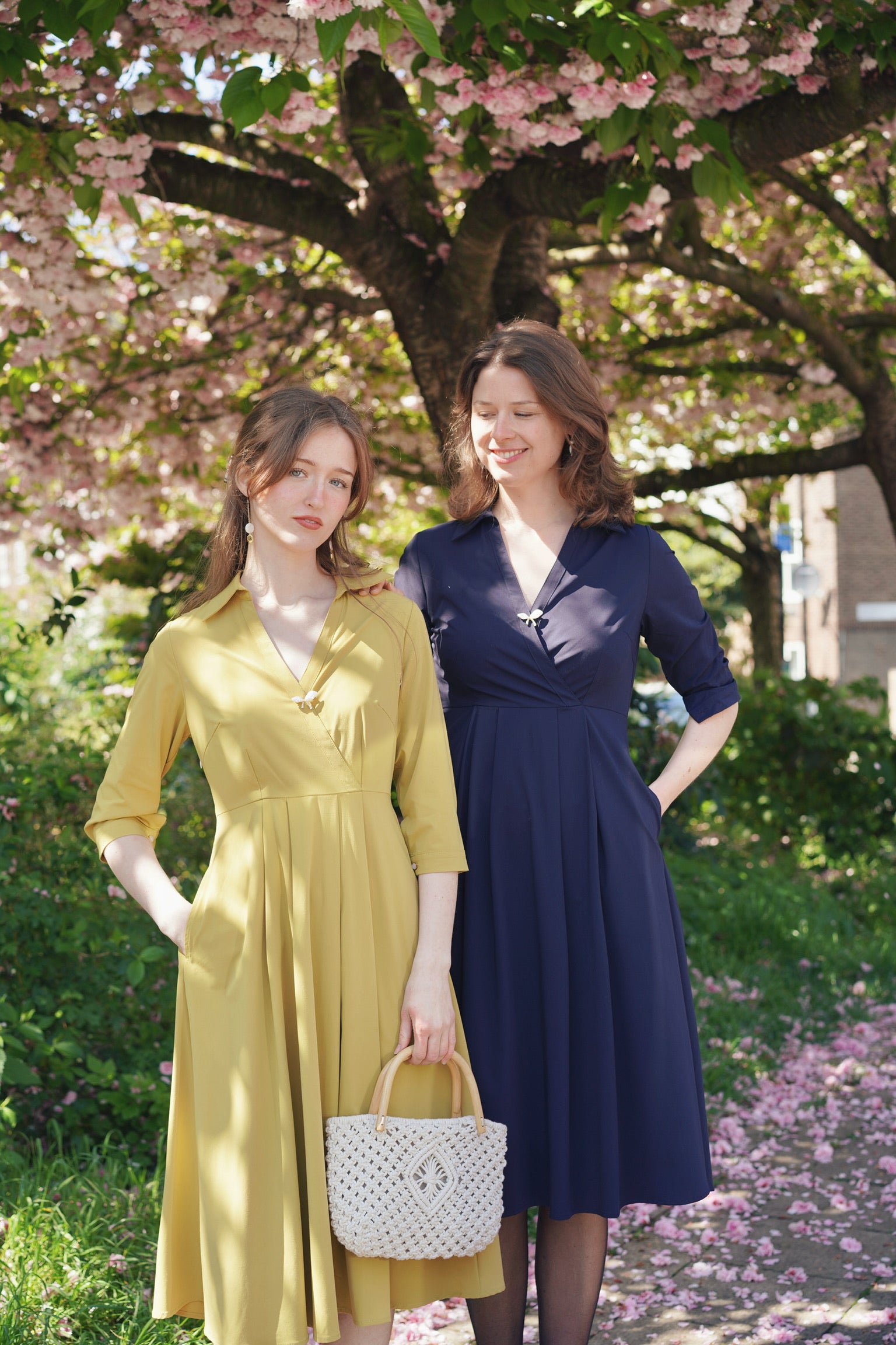 Retro Kelly Midi Dress  (Navy)