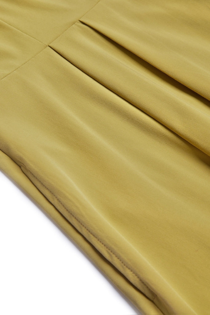 Retro Kelly Midi Dress  (Olive Yellow)